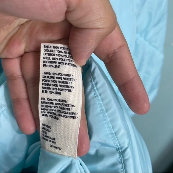 Free People Ella Puffer‎ Coat Puffa Jacket Icy Blue Sz L - Picture 5 of 6